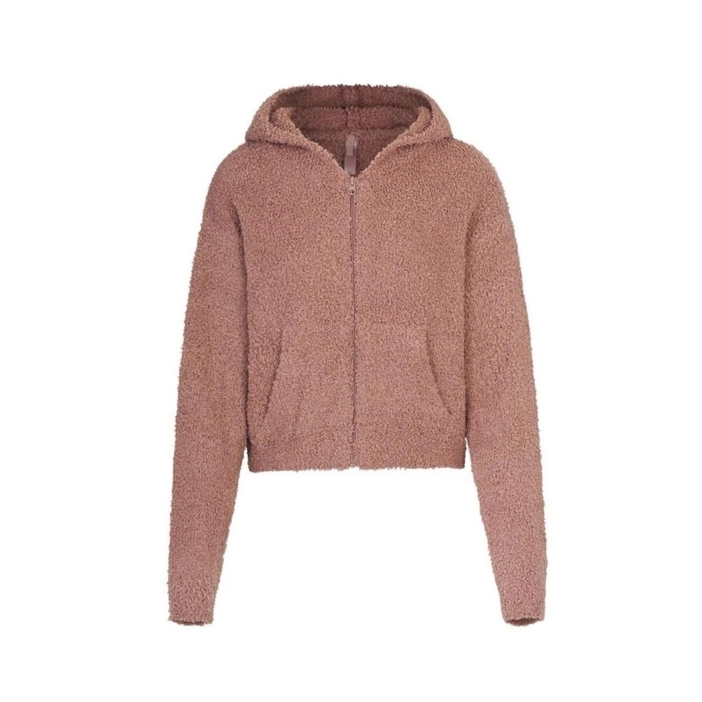 SKIMS Oversized Teddy Zip Hoodie – Rose Clay (L/XL, Rare, Discontinued Color)